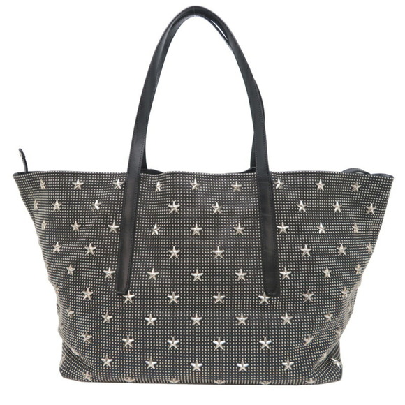 Jimmy Choo Pimlico Star & Dots Women's Leather Tote Bag in Black - Picture 1 of 10